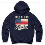 Christian Patriotic hoodies: American flag God bless America hoodie Navy / S