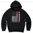 Christian Patriotic hoodies: Faith over fear USA flag hoodie Black / S
