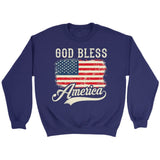 Christian Patriotic sweatshirts: American flag God bless America sweatshirt Purple / S