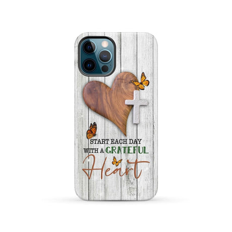 Christian phone case: Start each day with a grateful heart iPhone 12 Pro / Tough Case