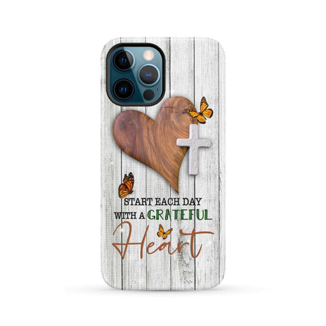 Christian phone case: Start each day with a grateful heart iPhone 12 Pro Max / Tough Case