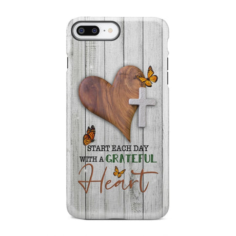 Christian phone case: Start each day with a grateful heart iPhone 7 Plus / Tough Case