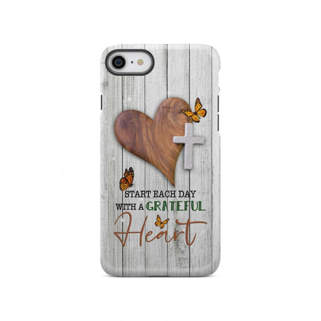 Christian phone case: Start each day with a grateful heart iPhone SE 2020 / Tough Case