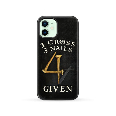 Christian phone cases: 1 Cross 3 Nails 4Given case gifts iPhone 12 / Tough