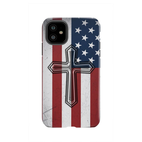 American Flag Cross Phone Case iPhone 11 / Tough