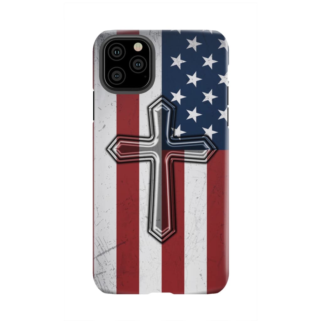 American Flag Cross Phone Case iPhone 11 Pro Max / Tough