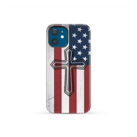 American Flag Cross Phone Case iPhone 12 Mini / Tough