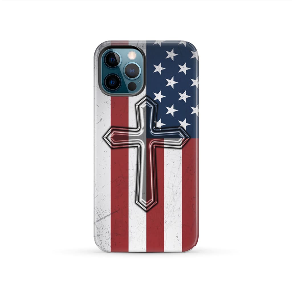 American Flag Cross Phone Case iPhone 12 Pro / Tough