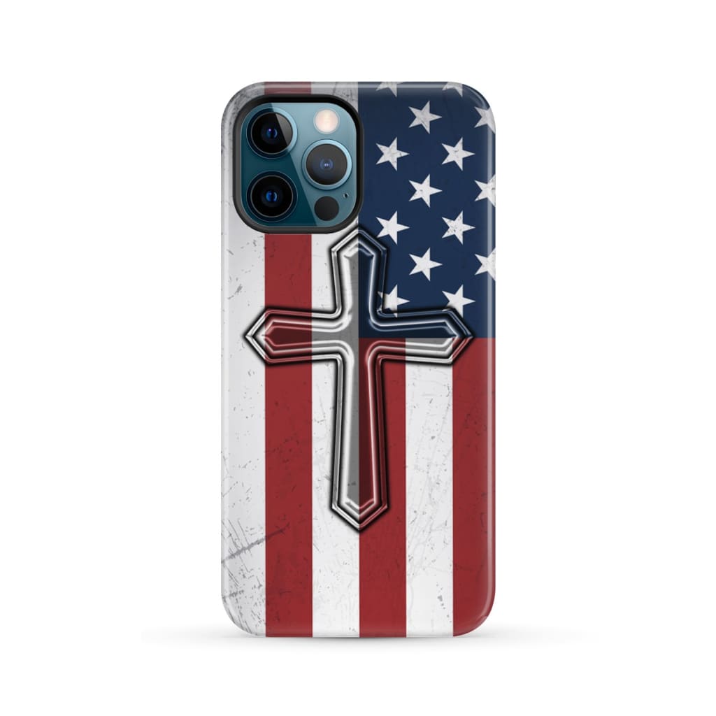 American Flag Cross Phone Case iPhone 12 Pro Max / Tough