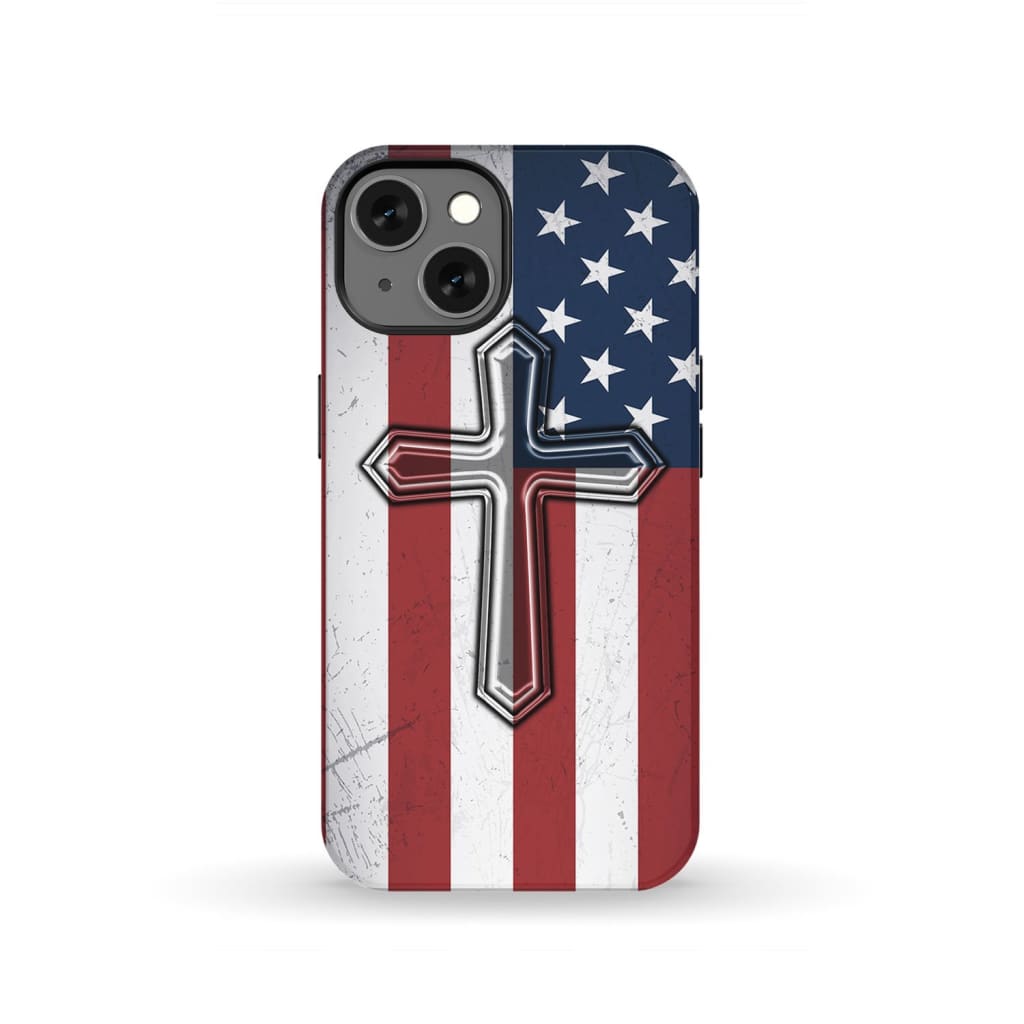 American Flag Cross Phone Case iPhone 13 / Tough