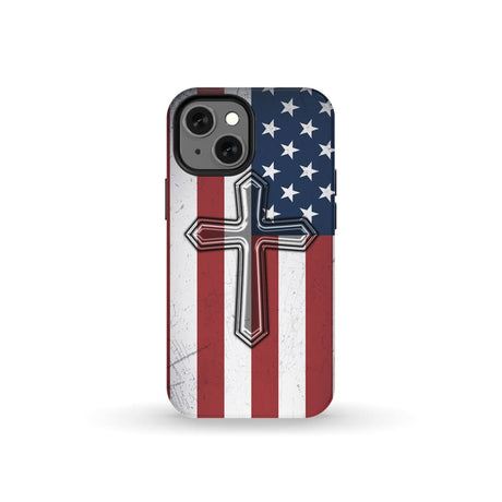 American Flag Cross Phone Case iPhone 13 Mini / Tough