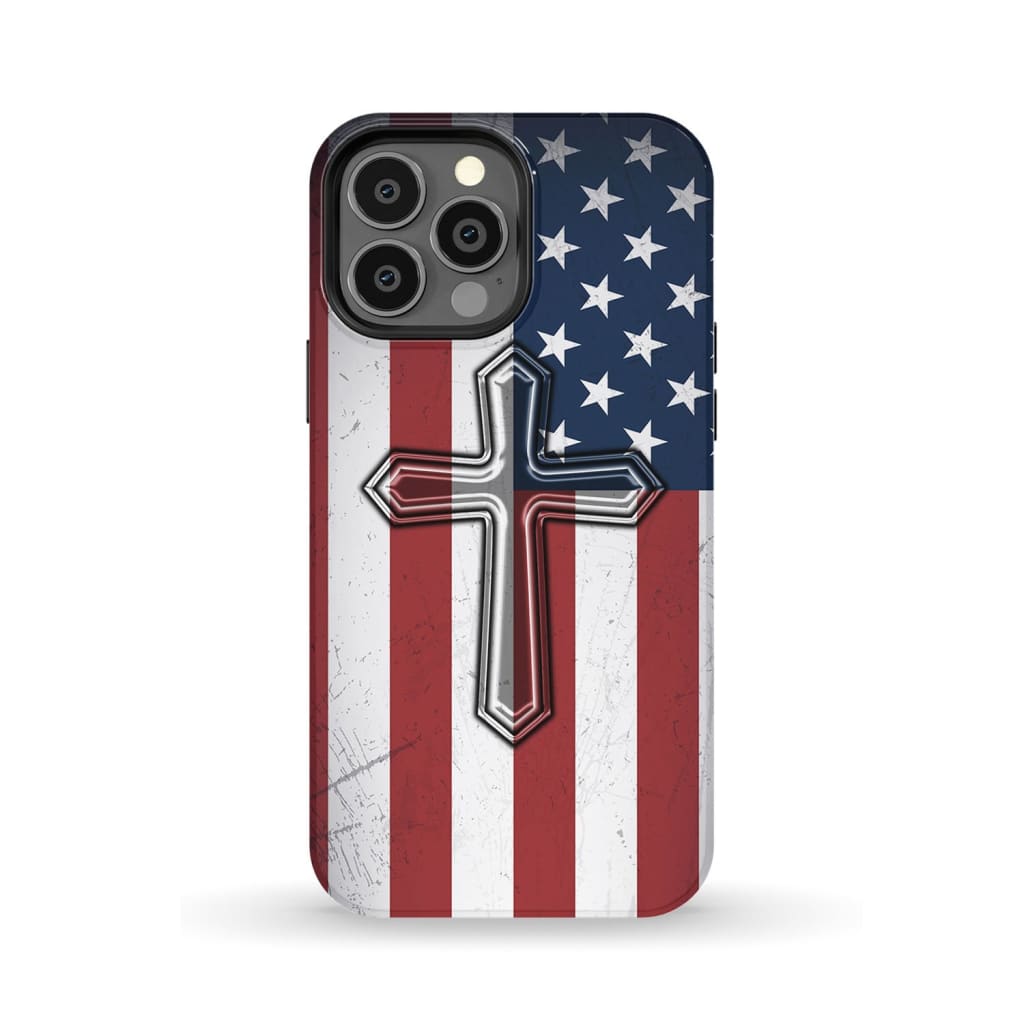 American Flag Cross Phone Case iPhone 13 Pro Max / Tough