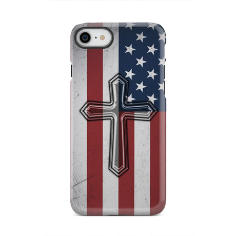 American Flag Cross Phone Case iPhone 8 / Tough