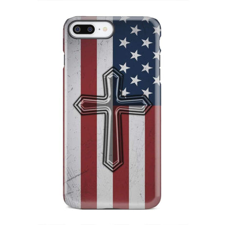 American Flag Cross Phone Case iPhone 8 Plus / Tough