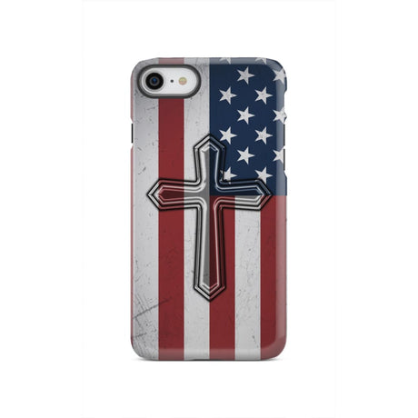 American Flag Cross Phone Case iPhone SE 2020 / Tough
