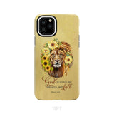 Christian phone cases: God is within her she will not fall sunflower lion case iPhone 11 Pro / Tough