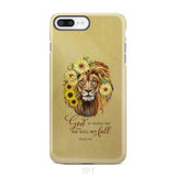 Christian phone cases: God is within her she will not fall sunflower lion case iPhone 7 Plus / Tough