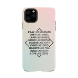 Christian phone cases: Pray like Nehemiah obey Daniel case iPhone 11 Pro Max / Tough