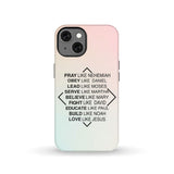 Christian phone cases: Pray like Nehemiah obey Daniel case iPhone 13 / Tough