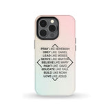 Christian phone cases: Pray like Nehemiah obey Daniel case iPhone 13 Pro / Tough