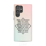 Christian phone cases: Pray like Nehemiah obey Daniel case Samsung Galaxy S22 Ultra / Tough