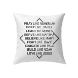 Christian pillows: Pray like Nehemiah obey like Daniel pillow