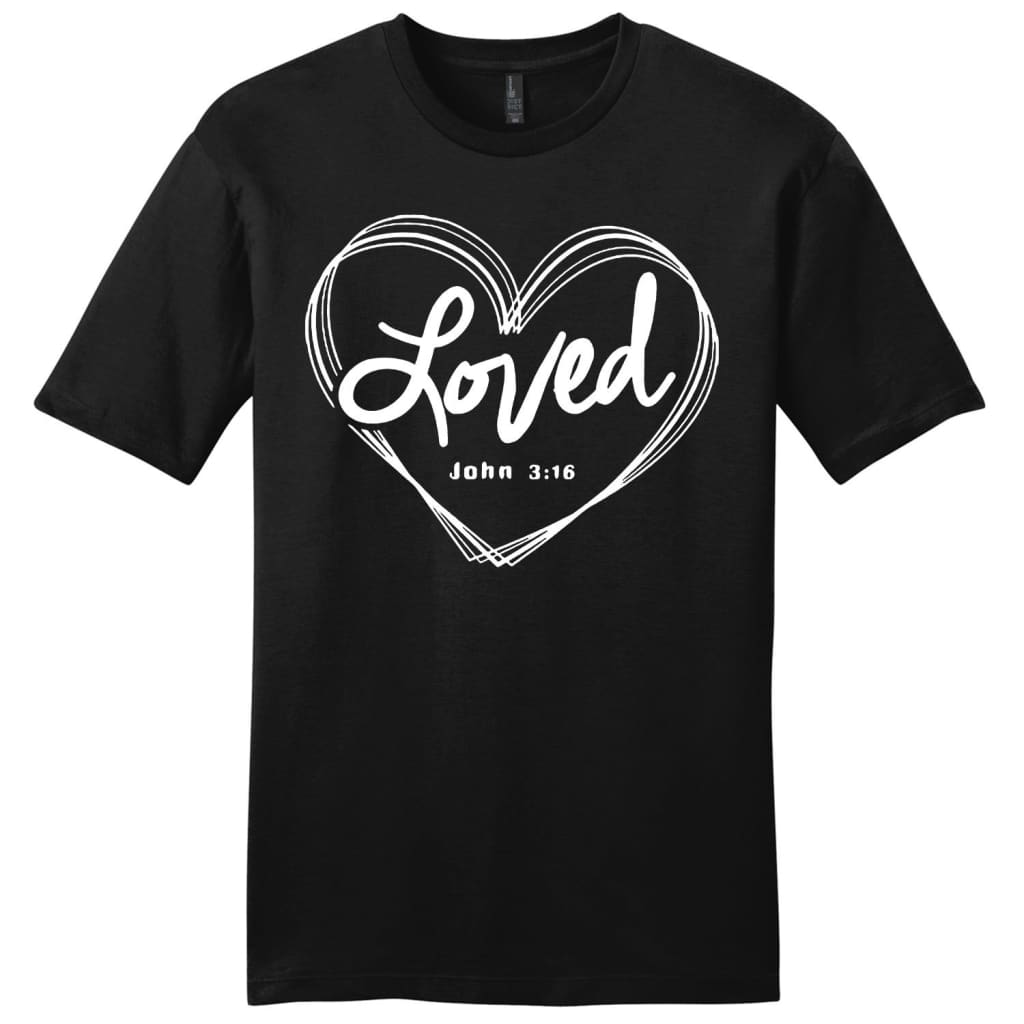 Christian t-shirts: Love John 3:16 mens t-shirt Black / S