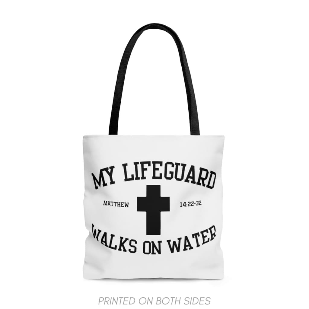 My Lifeguard Walks On Water Verse Tote Bag My Lifeguard Walks On Water Verse Tote Bag