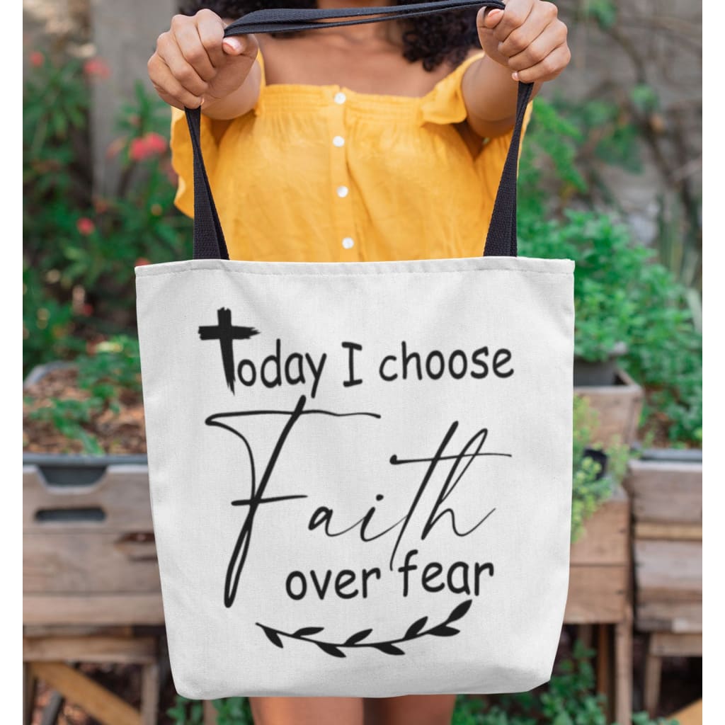 Christian Tote Bags: Today I Choose Faith Over Fear Tote Bag, Faith Bag -  Christ Follower Life