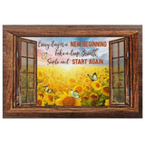 Faith-based wall art with "Every Day Is A New Beginning," perfect religious decor for Christian homes.