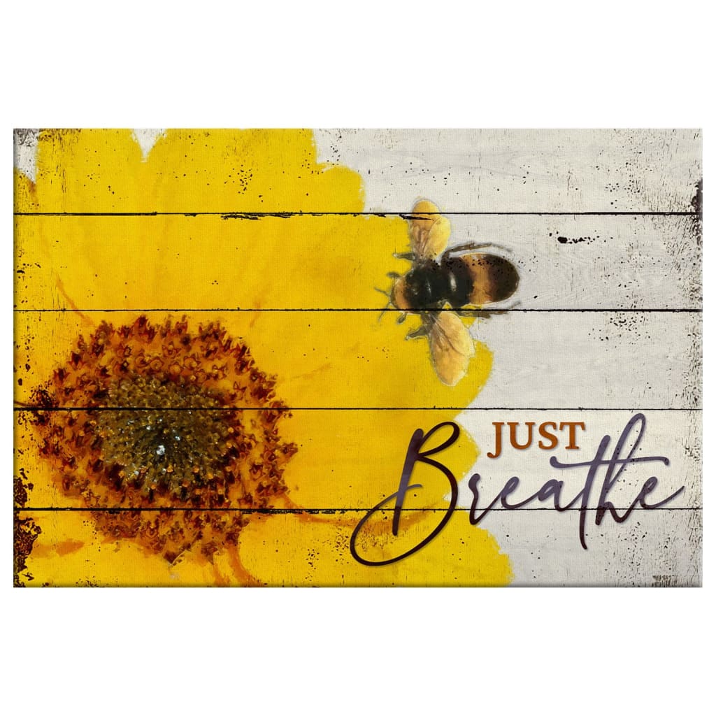 ARTCANVAS Bee On Yellow Sunflower Plant 2024 Canvas Art Print