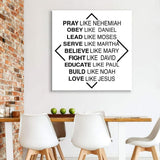 Christian wall art: Pray like Nehemiah obey like Daniel canvas wall art