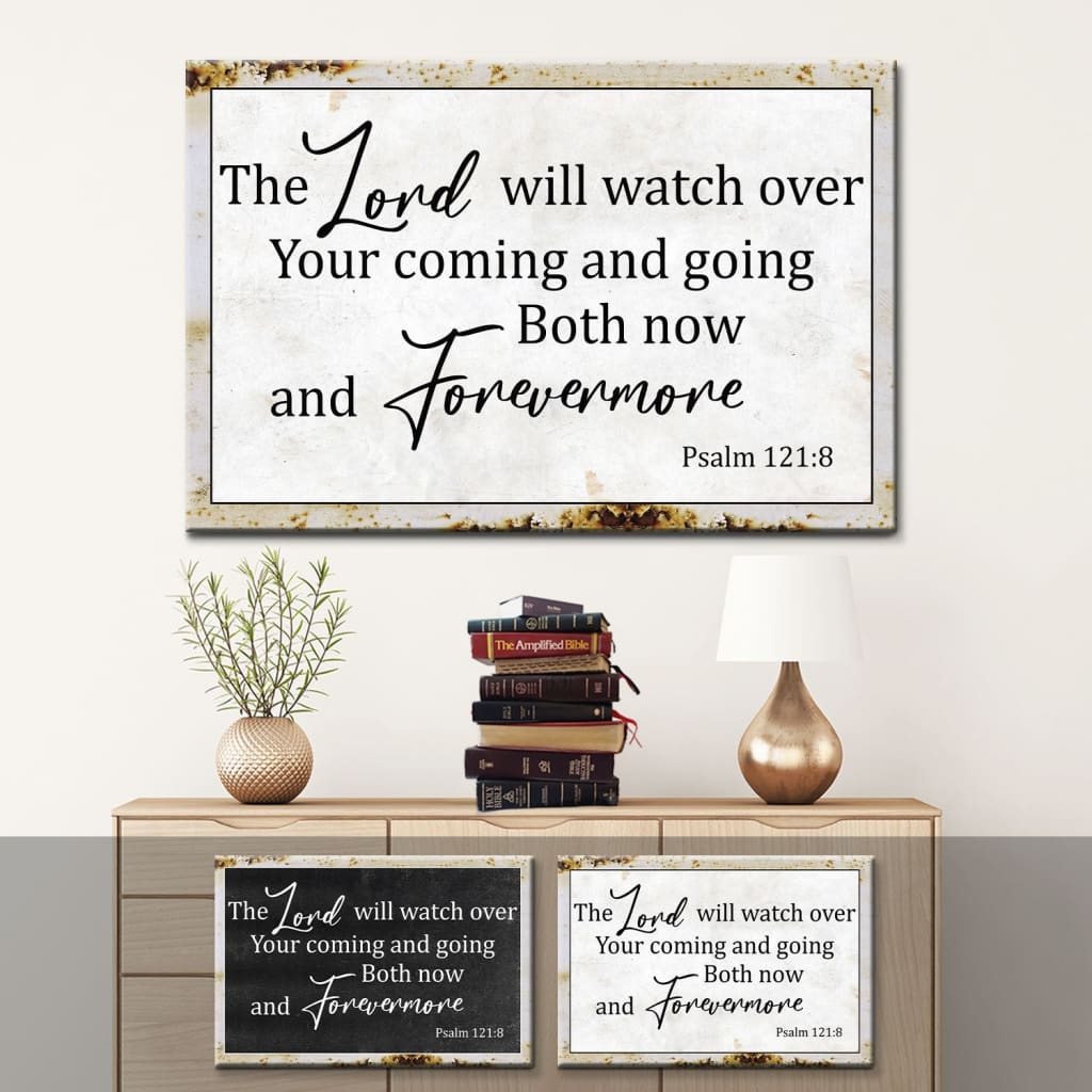 Christian wall art: The Lord will watch over your coming going wall art canvas print