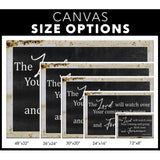 The Lord will watch over your coming going wall art canvas size options.