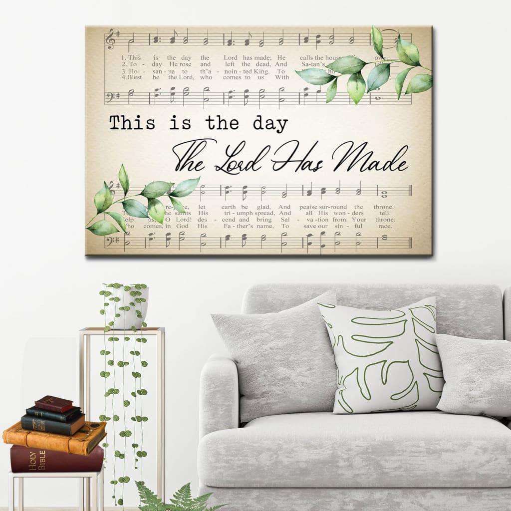 Christian wall art: This is the day the Lord has made Sheet music wall art canvas
