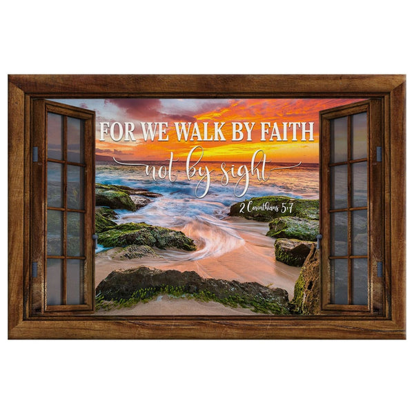 Walk by Faith Not by Sight, Teen Girl Room Decor, Christian Gifts for Teen  Girls, Christian Canvas, High Heel Wall Art, 2 Corinthians 5 7