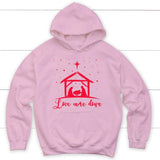 Christian Christmas gifts: Love came down Jesus born Christian hoodie Light Pink / S