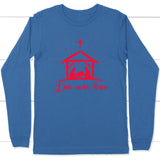 Christian Christmas gifts: Love came down Jesus born long sleeve t-shirt True Royal / S