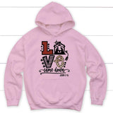 Christian Christmas gifts - Love came down John 3:16 Christmas hoodie Light Pink / S