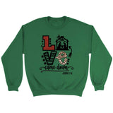 Christian Christmas gifts - Love came down John 3:16 Christmas sweatshirt Irish Green / S