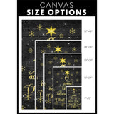 Religious Christmas wall art canvas with "O Come Let Us Adore Him, Christ The Lord" and a festive Christmas tree, perfect for faith-filled Christmas home decor.