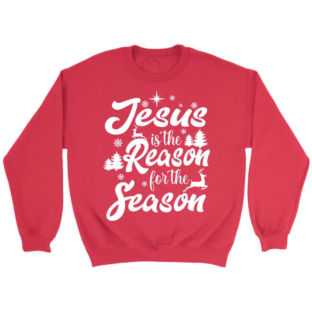 Christmas sweatshirts Jesus is the reason for the season sweatshirt Red / S
