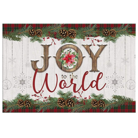 Faith-based Christmas wall art displaying "Joy To The World" and Merry Christmas border, great religious holiday gift.