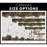 Religious Christmas wall art canvas with "Joy To The World" and a Merry Christmas border, perfect for Christian Christmas gift-giving.
