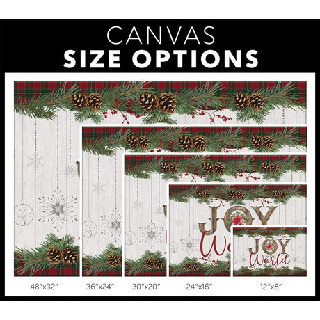 Religious Christmas wall art canvas with "Joy To The World" and a Merry Christmas border, perfect for Christian Christmas gift-giving.