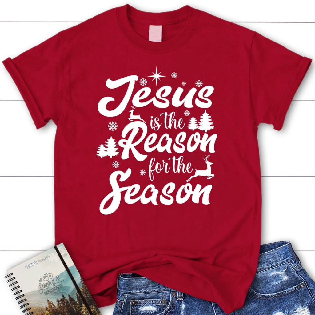 Christmas Women’s t-shirt Jesus is the reason for the season Red / S