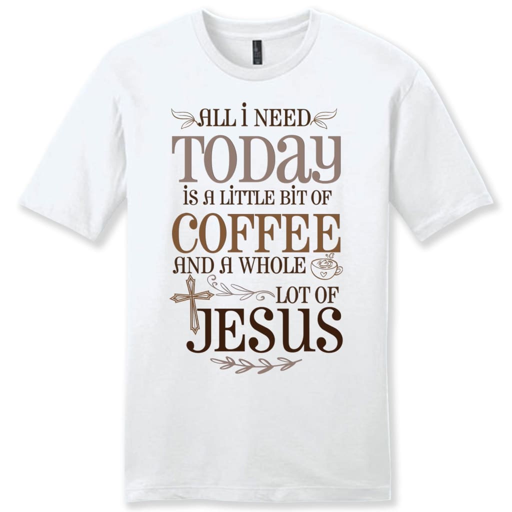 Coffee and Jesus mens Christian t-shirt White / S