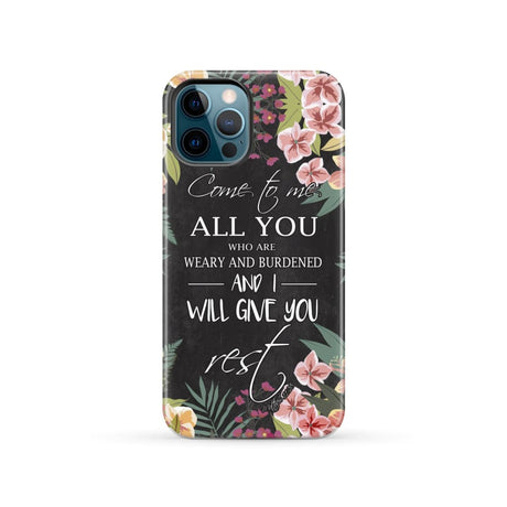 Come to me all who are weary Matthew 11:28 Christian phone case iPhone 12 Pro / Tough