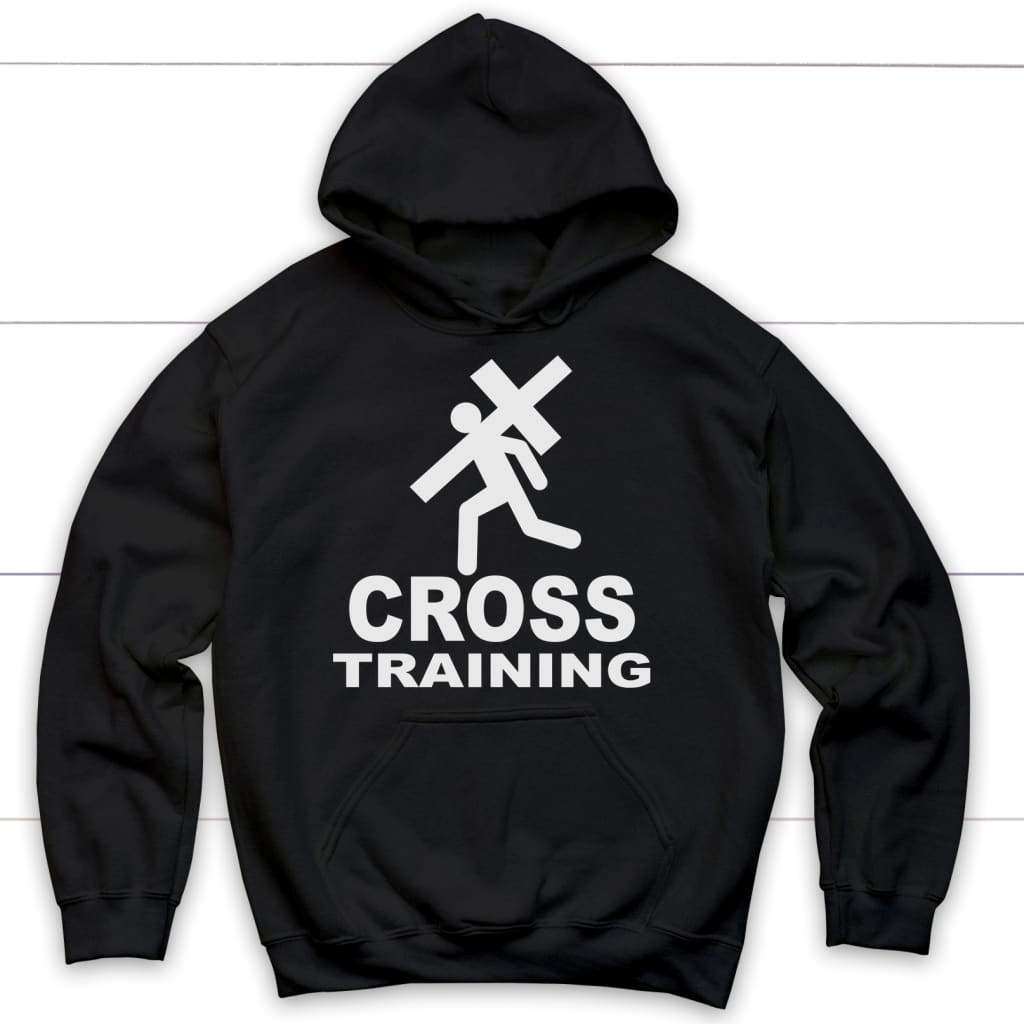 Cross training Christian hoodie | Christian apparel Black / S