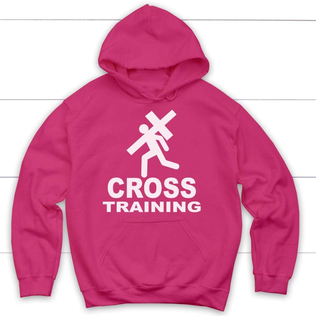Cross training Christian hoodie | Christian apparel Heliconia / S